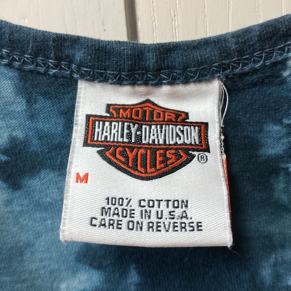 Y2K Harley Davidson Tie Dye Tank Top Shirt M Spokane Washington Vintage - Picture 5 of 6
